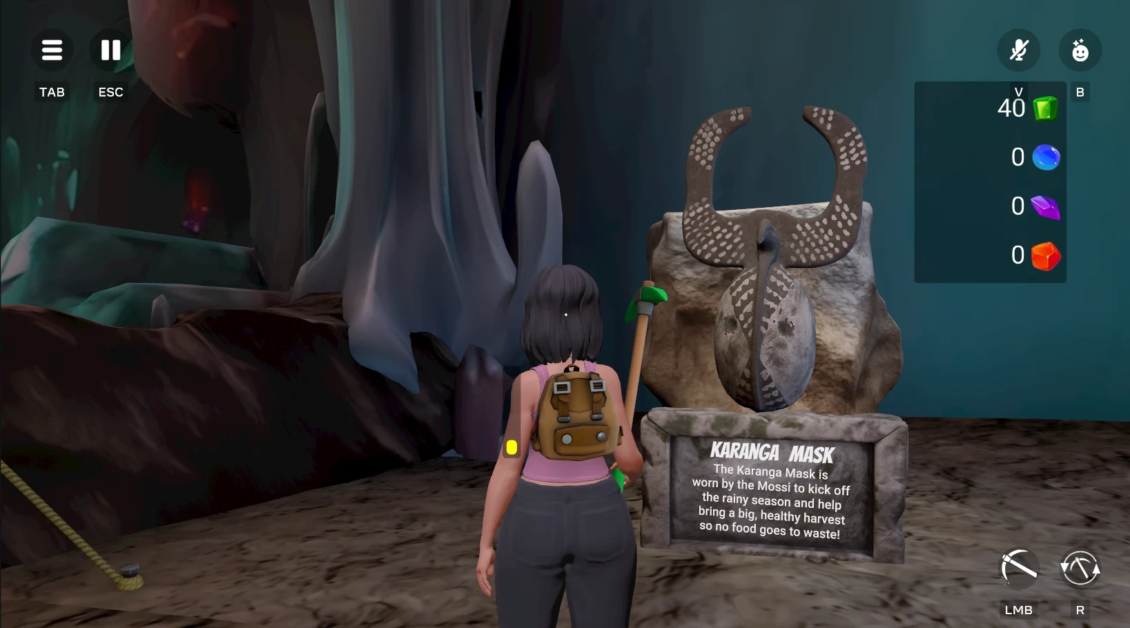 Players can interact with the Virtual Docents. These docents are the custom NPC character with specialized characteristics.